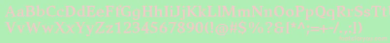 CompatilExquisitLtComBold-Schriftart – Rosa Schriften auf grünem Hintergrund