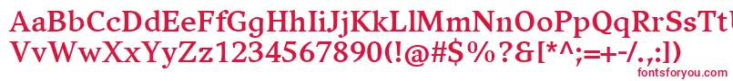 CompatilExquisitLtComBold-Schriftart – Rote Schriften auf weißem Hintergrund