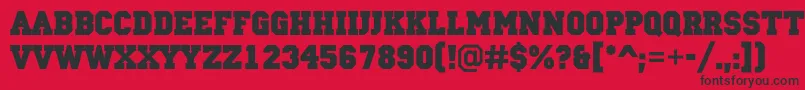 ACampusBold Font – Black Fonts on Red Background