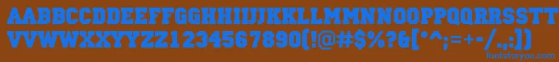 ACampusBold Font – Blue Fonts on Brown Background