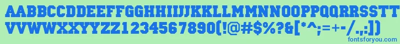 ACampusBold Font – Blue Fonts on Green Background