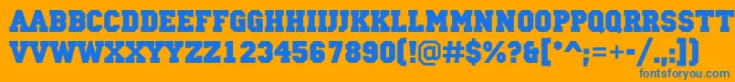 ACampusBold Font – Blue Fonts on Orange Background