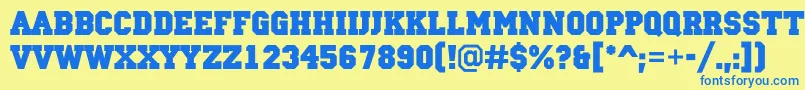 ACampusBold Font – Blue Fonts on Yellow Background