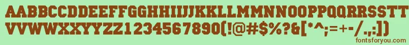 ACampusBold Font – Brown Fonts on Green Background