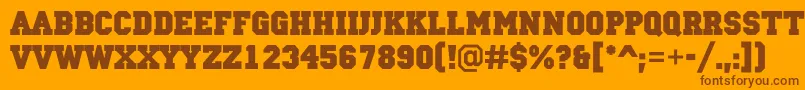 ACampusBold Font – Brown Fonts on Orange Background