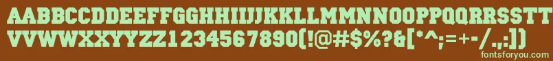 ACampusBold Font – Green Fonts on Brown Background