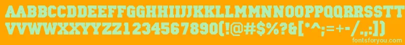ACampusBold Font – Green Fonts on Orange Background