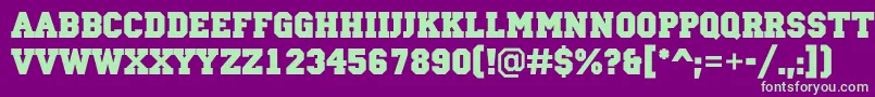ACampusBold Font – Green Fonts on Purple Background
