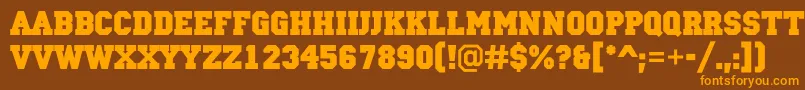 ACampusBold Font – Orange Fonts on Brown Background