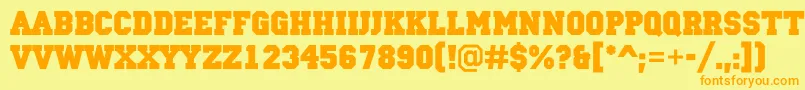 ACampusBold Font – Orange Fonts on Yellow Background