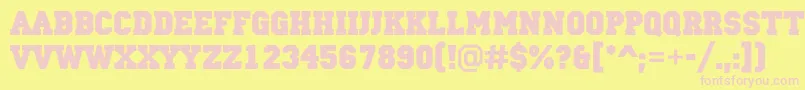 ACampusBold Font – Pink Fonts on Yellow Background