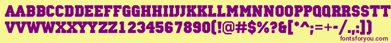 ACampusBold Font – Purple Fonts on Yellow Background