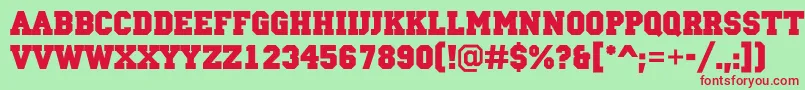 ACampusBold Font – Red Fonts on Green Background