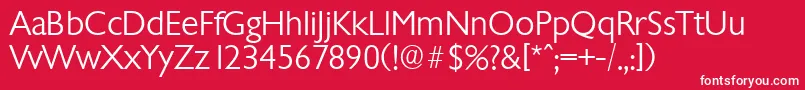 ChantillyserialLightRegular Font – White Fonts on Red Background