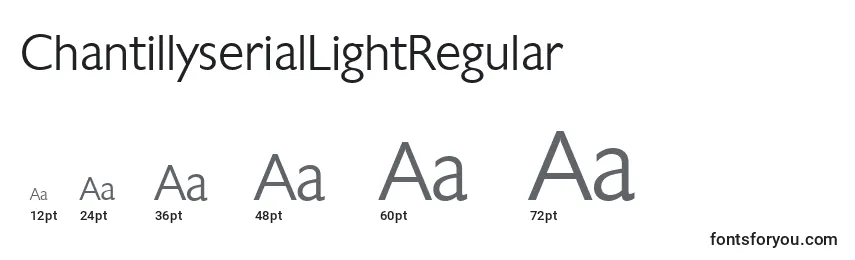 ChantillyserialLightRegular Font Sizes