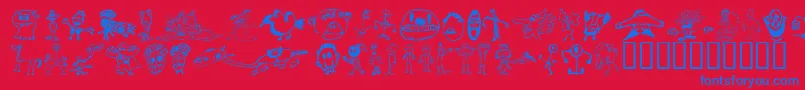 Briapd Font – Blue Fonts on Red Background