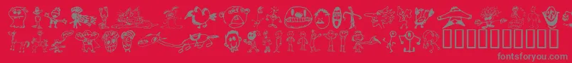 Briapd Font – Gray Fonts on Red Background