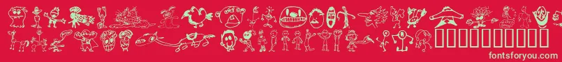 Fonte Briapd – fontes verdes em um fundo vermelho