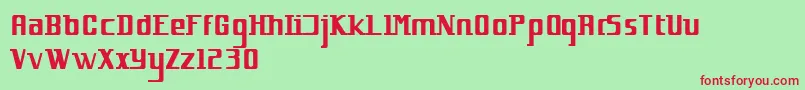 Czcionka Inspirat – czerwone czcionki na zielonym tle