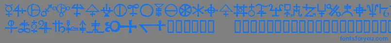フォントAgathodaimon – 灰色の背景に青い文字