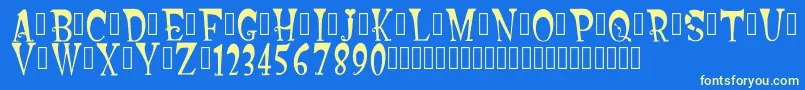 BacktowonderlandRegular Font – Yellow Fonts on Blue Background