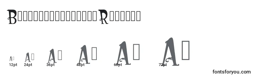 BacktowonderlandRegular Font Sizes