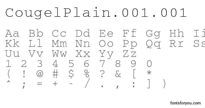 A fonte CougelPlain.001.001 – alfabeto, números, caracteres especiais