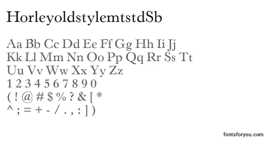 Czcionka HorleyoldstylemtstdSb – alfabet, cyfry, specjalne znaki