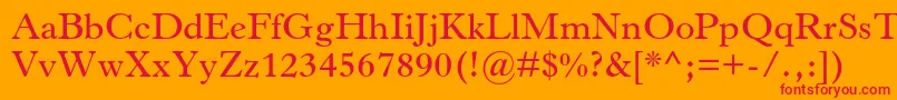 フォントHorleyoldstylemtstdSb – オレンジの背景に赤い文字