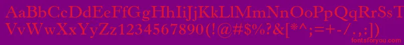 HorleyoldstylemtstdSb Font – Red Fonts on Purple Background