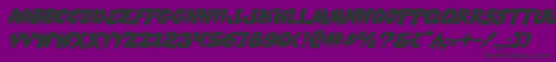Czcionka MysticSinglerExpitalic – czarne czcionki na fioletowym tle