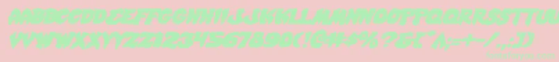 MysticSinglerExpitalic Font – Green Fonts on Pink Background