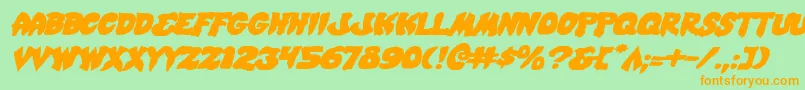 MysticSinglerExpitalic Font – Orange Fonts on Green Background