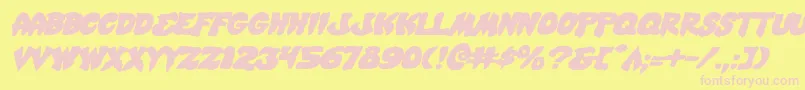 MysticSinglerExpitalic Font – Pink Fonts on Yellow Background