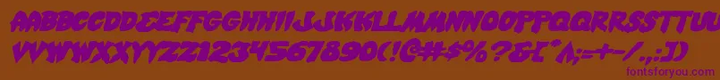 MysticSinglerExpitalic Font – Purple Fonts on Brown Background