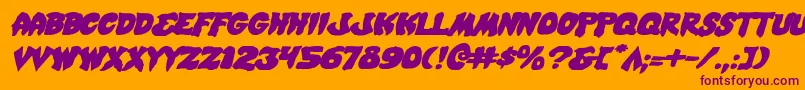 MysticSinglerExpitalic Font – Purple Fonts on Orange Background