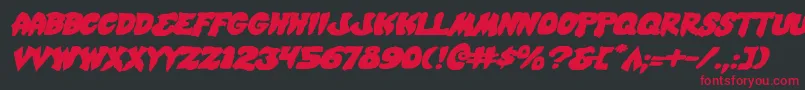 フォントMysticSinglerExpitalic – 黒い背景に赤い文字