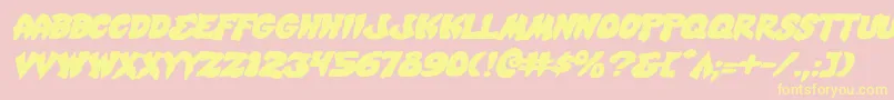 MysticSinglerExpitalic Font – Yellow Fonts on Pink Background