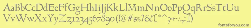 Bertham Font – Gray Fonts on Yellow Background