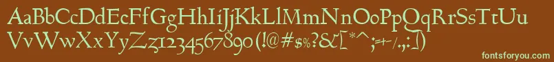 Bertham Font – Green Fonts on Brown Background