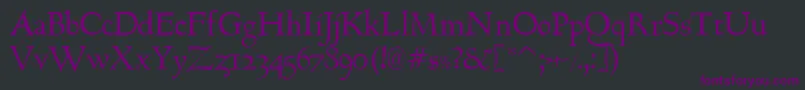 フォントBertham – 黒い背景に紫のフォント