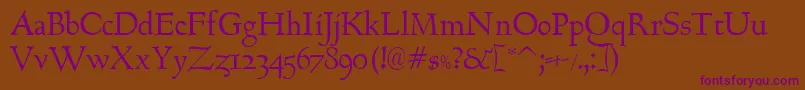 Bertham Font – Purple Fonts on Brown Background