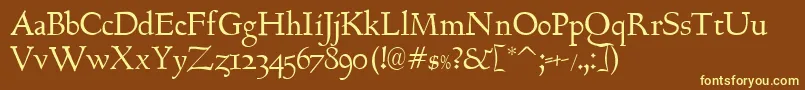 Bertham Font – Yellow Fonts on Brown Background
