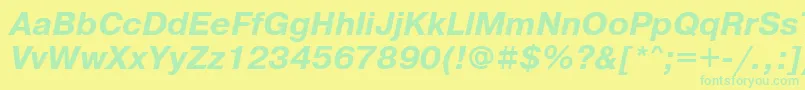 PragmaticatttBolditalic Font – Green Fonts on Yellow Background