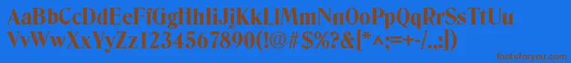 DenverBold Font – Brown Fonts on Blue Background