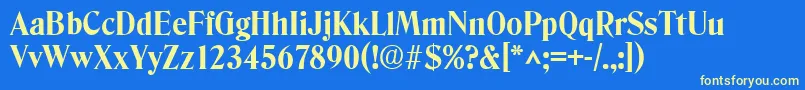 DenverBold-Schriftart – Gelbe Schriften auf blauem Hintergrund