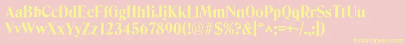 DenverBold-Schriftart – Gelbe Schriften auf rosa Hintergrund