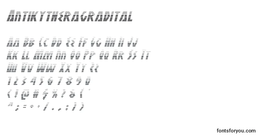 A fonte Antikytheragradital – alfabeto, números, caracteres especiais