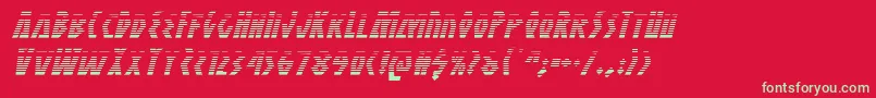 フォントAntikytheragradital – 赤い背景に緑の文字