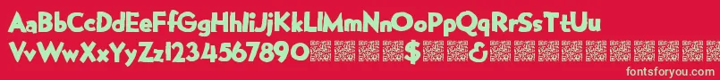 Шрифт Manygifts – зелёные шрифты на красном фоне